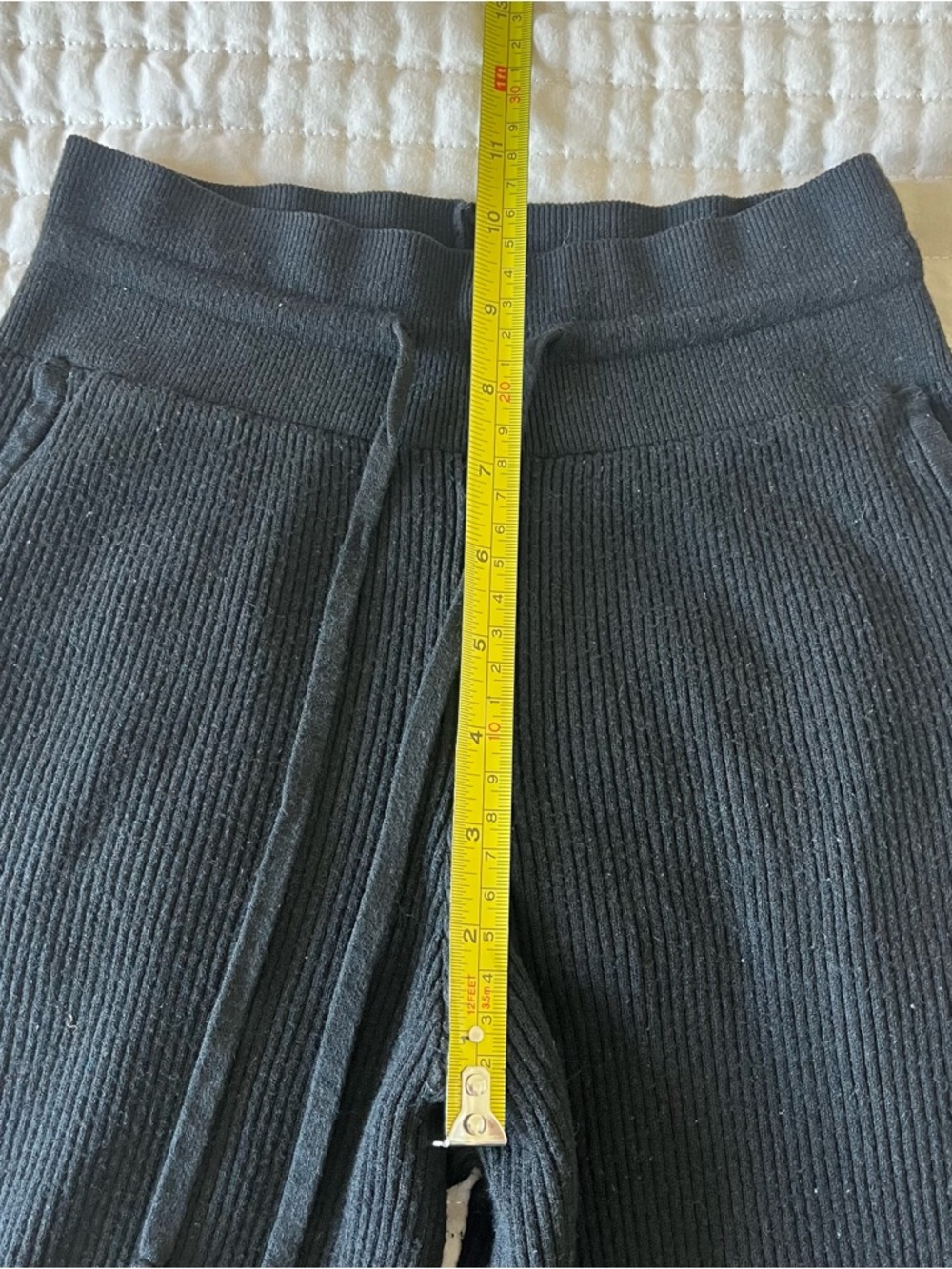 Uniqlo Black Wide-Leg Ribbed Knit Lounge Pants XS - Picture 2 of 4